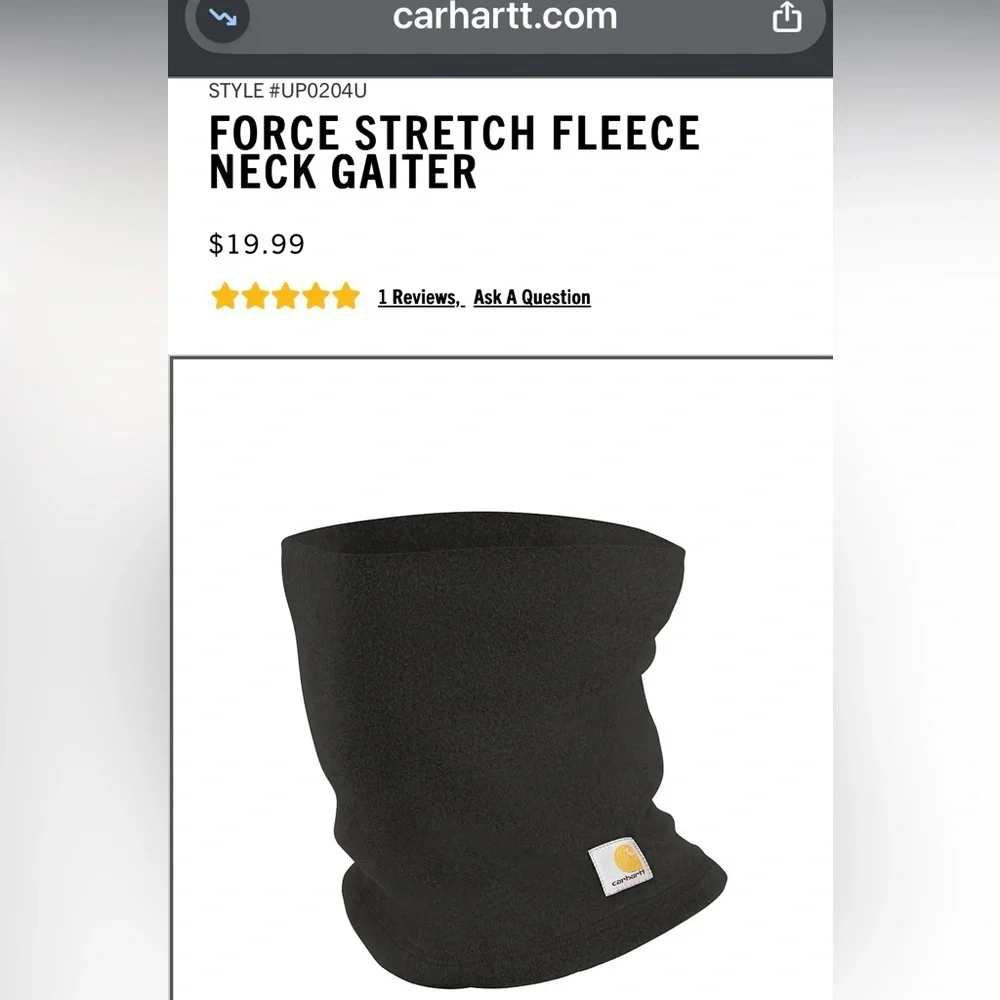 🧌Carhartt Black Force Stretch Fleece Neck Gaiter